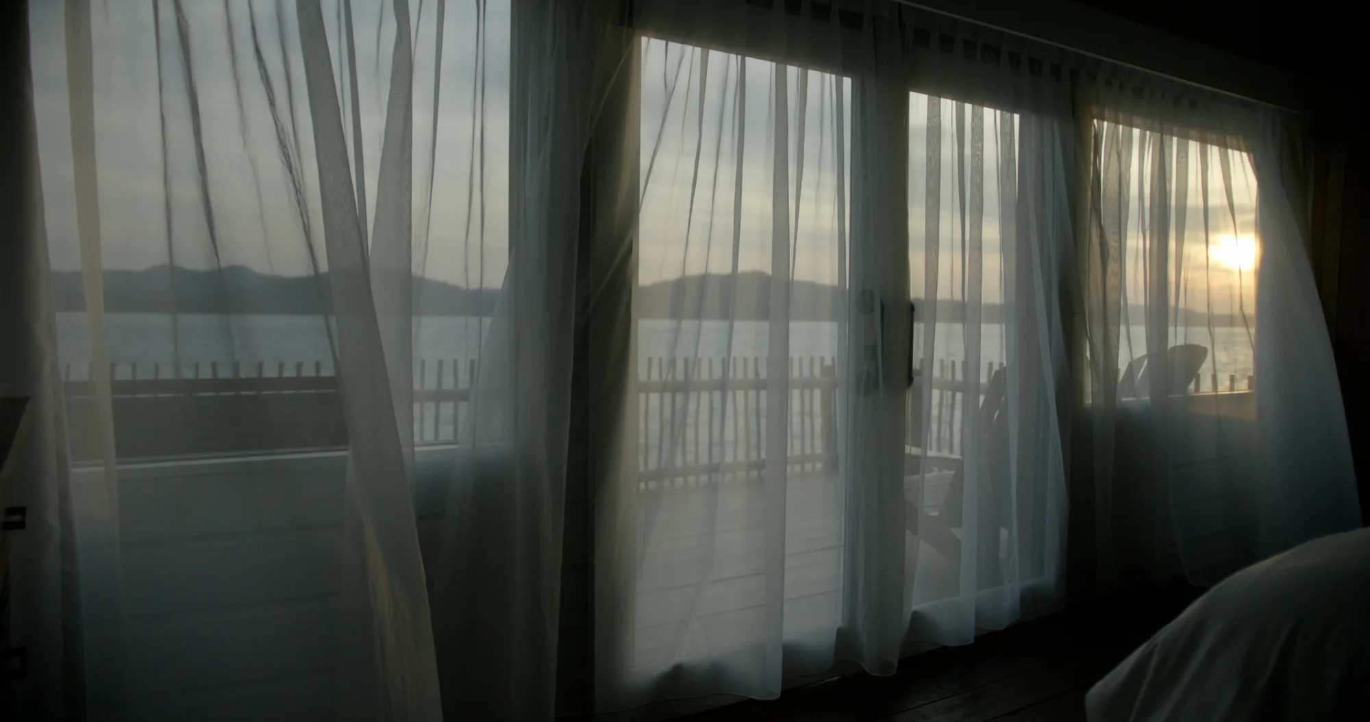 Sunrise view from an Overwater Villa at Telunas Private Island