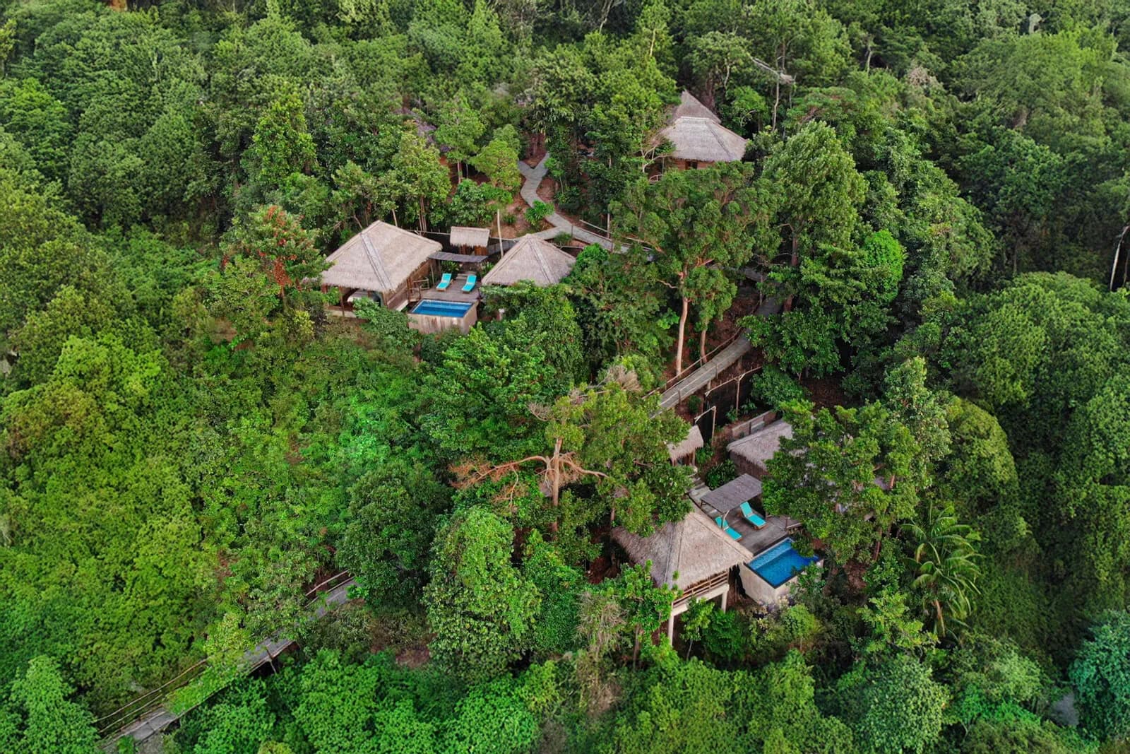 Aerial view of Ridge Villas at Telunas Private Island