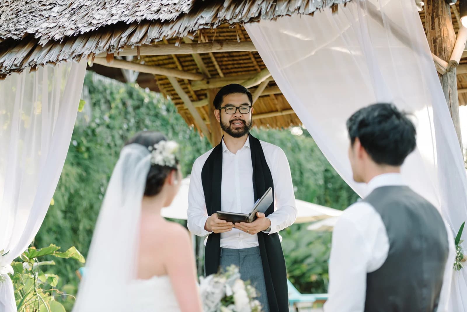 Wedding ceremony on the pier at Telunas