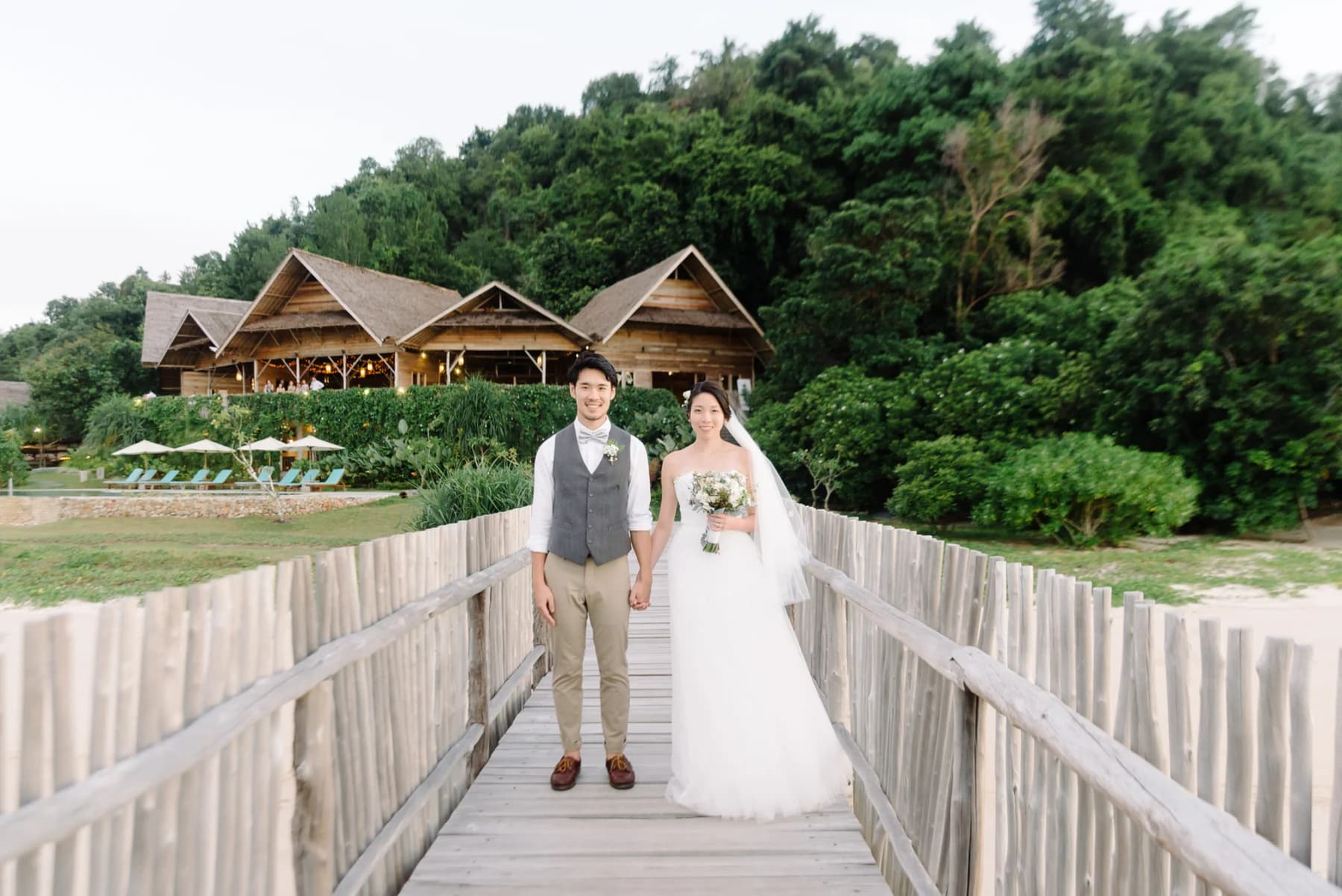 Bride and Groom at Telunas destination wedding